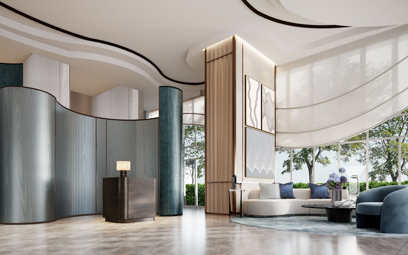 Artist's impression of a lobby interior