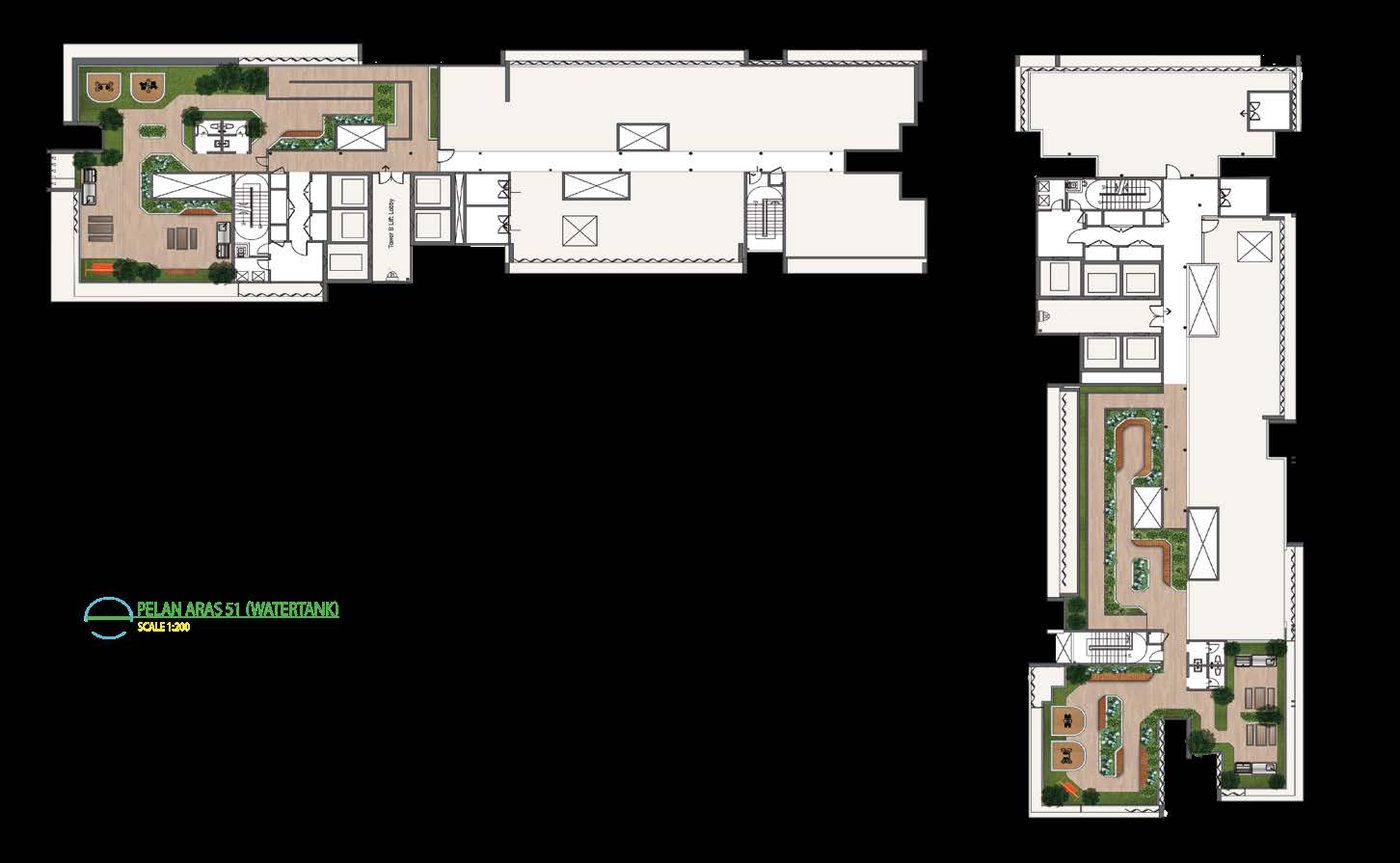 Binastra Cochrane Level 51 rooftop plan showing sky facilities and water tank level